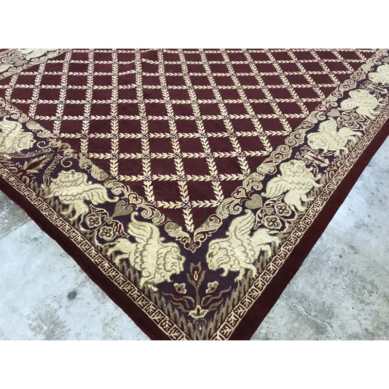 Tapis rouge noué à la main de haute qualité