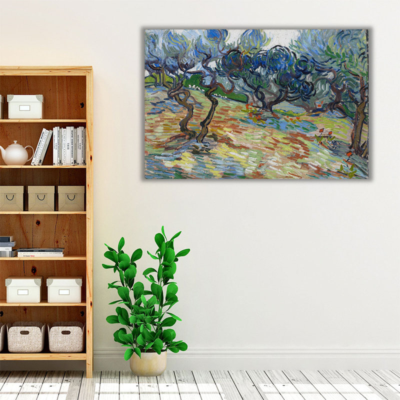 «Olive Trees Bright Blue Sky, 1889», reproduction d'art sur toile, H 20 po x l 30 po