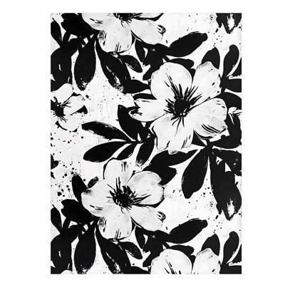 «Floral Dreaming of Flowers Black & White I», reproduction d'art moderne sans cadre