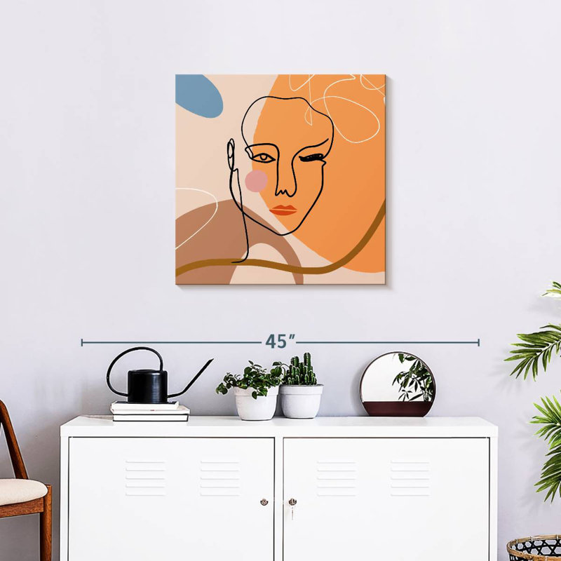 Leisha Outline Female Face, 24" H x 24" W