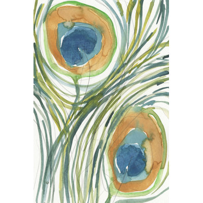 Peacock Abstract II by Samuel Dixon - Wrapped Canvas Painting