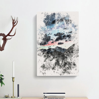 Mountain Below The Clouds - Wrapped Canvas Painting