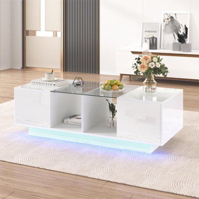 Calep Trestle Coffee Table with Storage