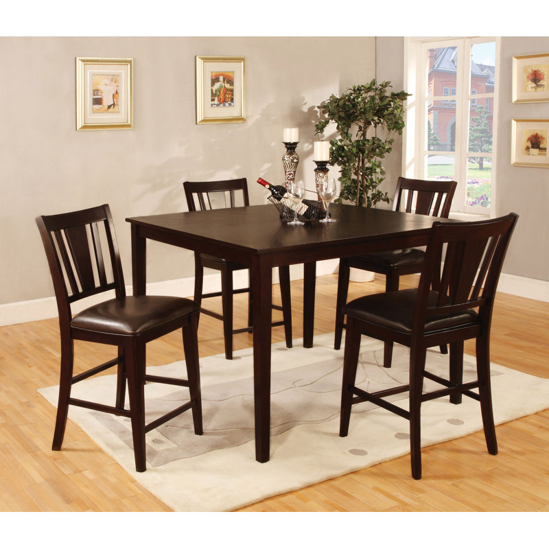 Upholstered Counter Stool with Solid Wood Frame