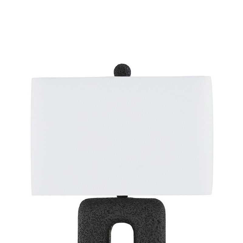 Black Textured Polyresin Table Lamp Set with 3-Way Switch