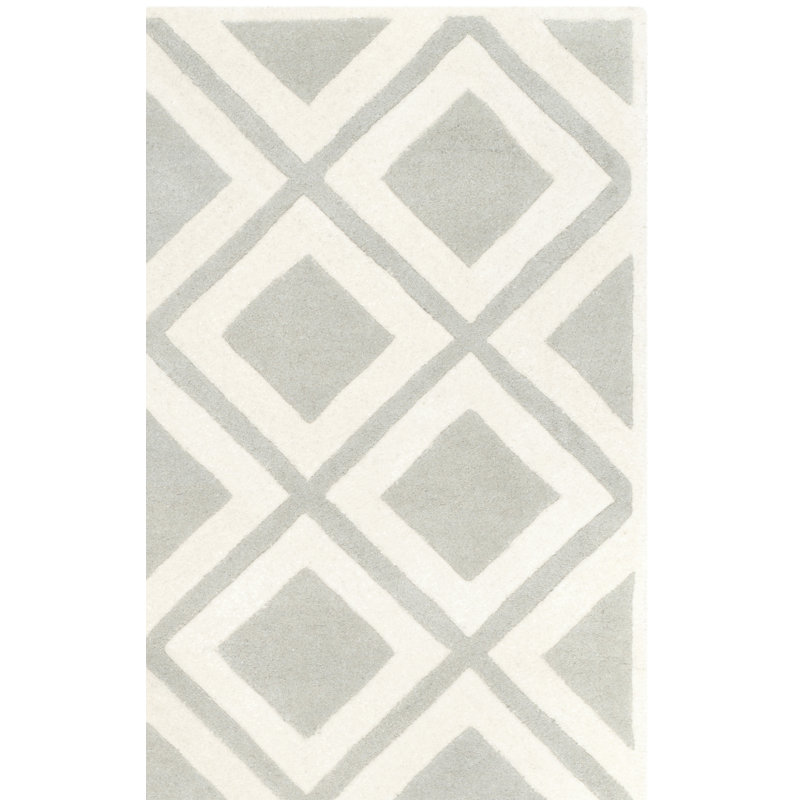 Teresita Hand Tufted Wool Geometric Rug, Rectangle 5' x 8'
