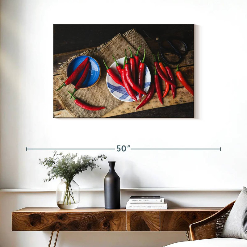 Yarlin Red Chilies, 24" H x 36" W