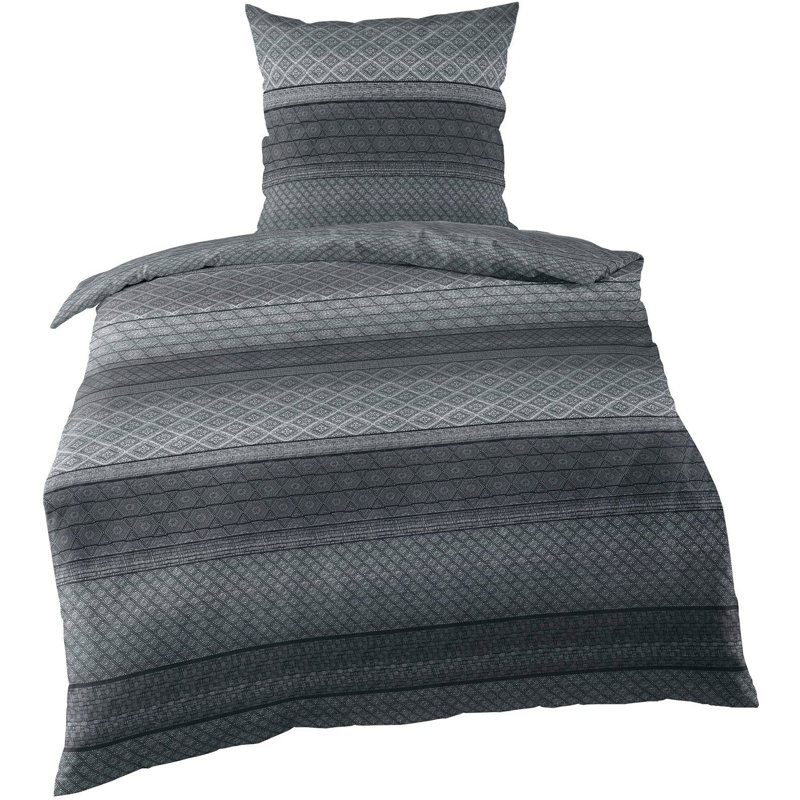 Sasu Striped Duvet Cover Set with Pillowcases, 155 x 220cm - 1 Pillowcase