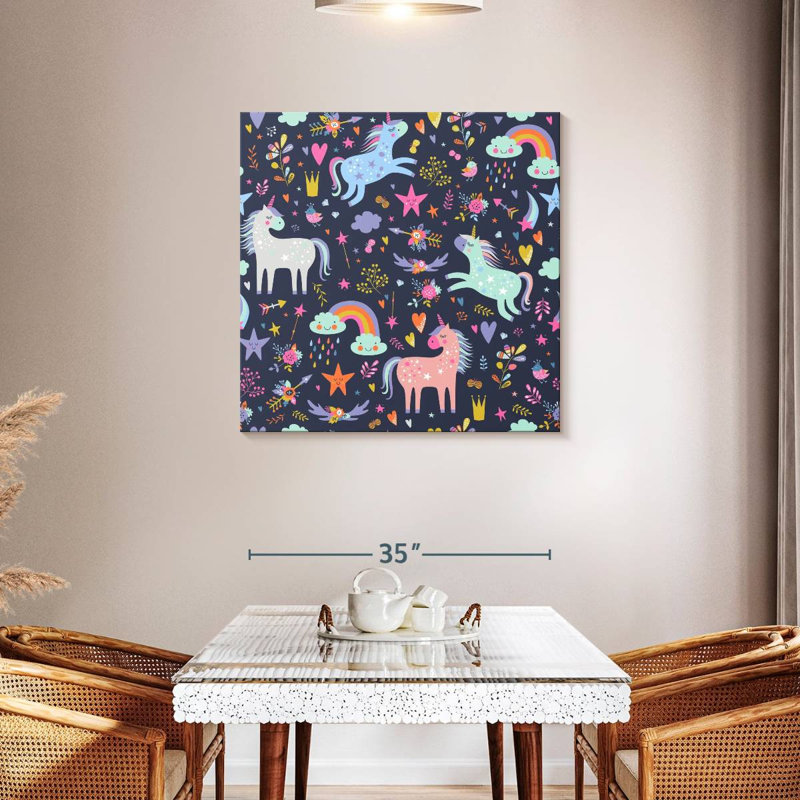Ashelle Pastel Unicorns, 36" H x 36" W