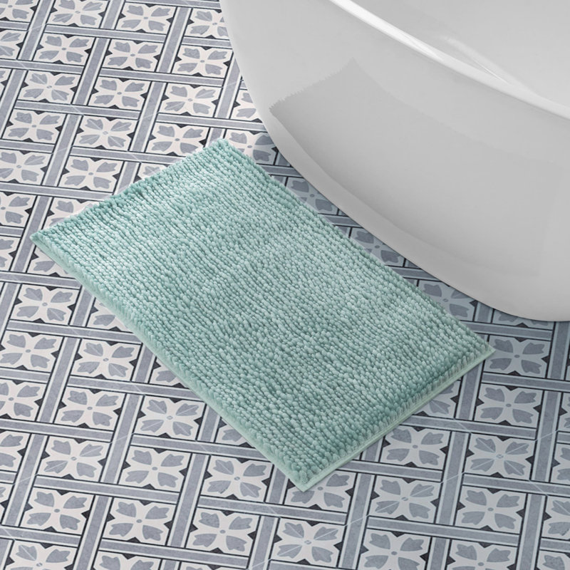 Laura Ashley Butter Chenille Bath Rug, 20" W x 34" L, Sage