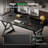 Computer Desk Executive Desk With Thick Wooden Tabletop And Metal Frame-1172782365-1172782367