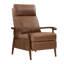 Dessus de fauteuil inclinable Mid-Century de 27,2 po de largeur en cuir véritable avec fonction en bois massif et accoudoirs pour le salon, la salle de divertissement et le bureau-599532254