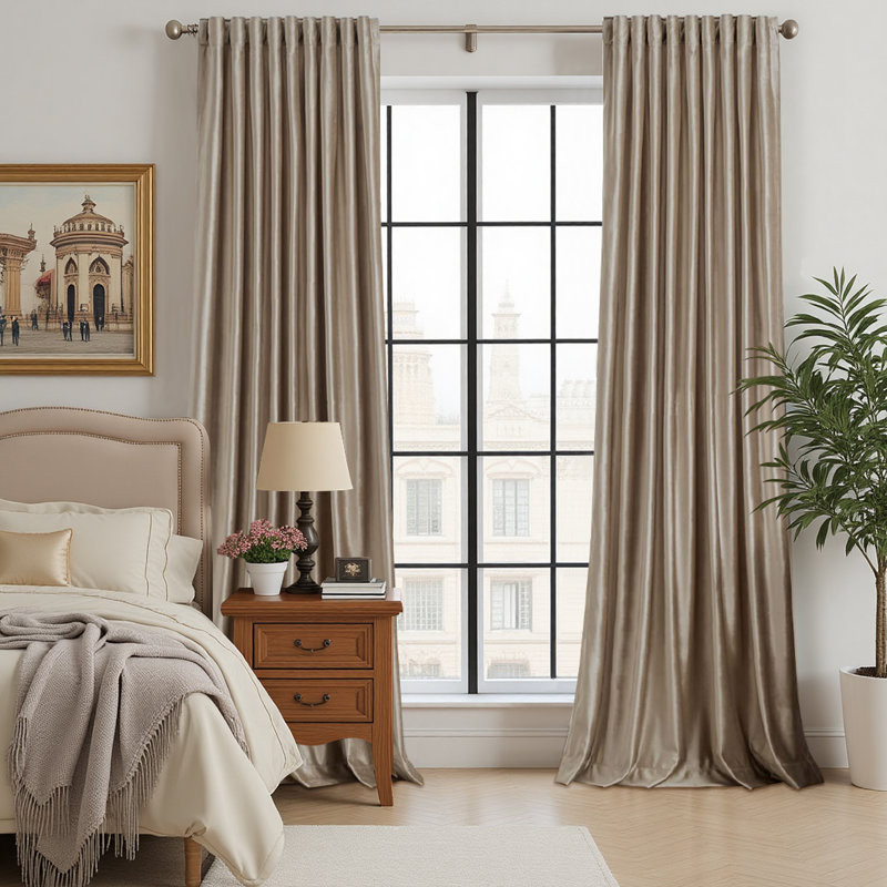 Luxury Velvet Blackout Thermal-Insulated Curtains. Room Darkening 75%-95% Rod Pocket Back Tab Drapes for Living room Bedroom (set of 2)