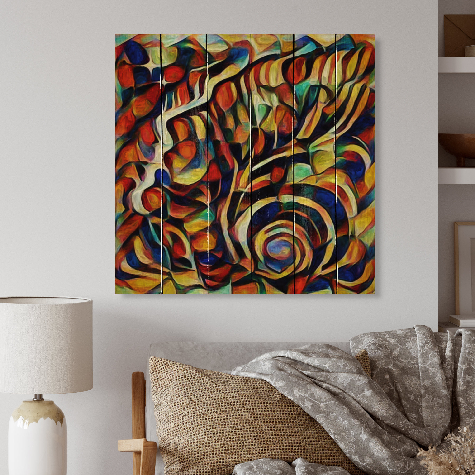 Wrought Studio Abstract Face Pattern Art - Picture Frame Print on ...