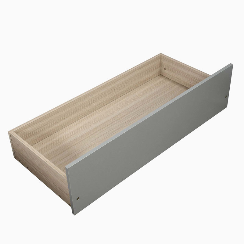Lit plateforme en bois avec deux tiroirs de rangement