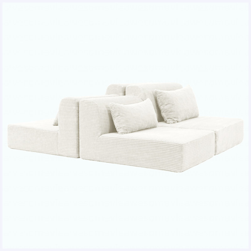71'' Corduroy Loveseat, Velours côtelé beige