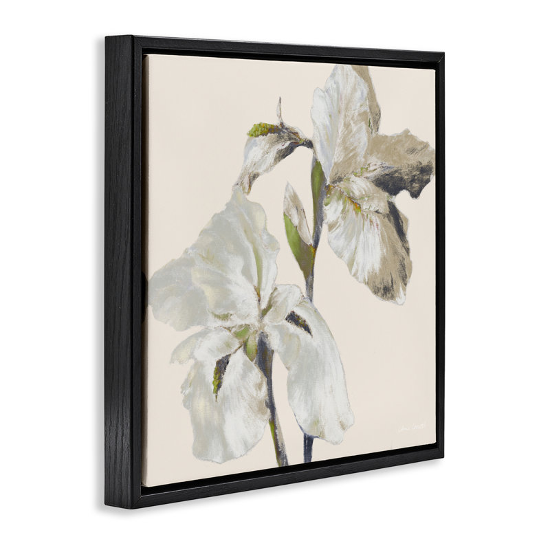 Cadre flottant irisé beige doux, design par Lanie Loreth, Cadre flottant noir de jais, H 18 po x l 18 po