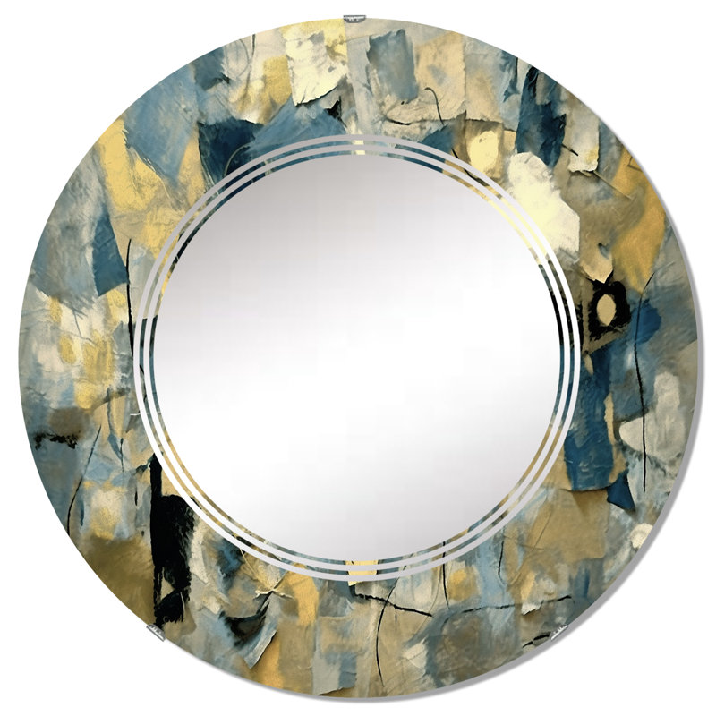 Hippeastrum - Miroir mural moderne rond, 32 po x 32 po