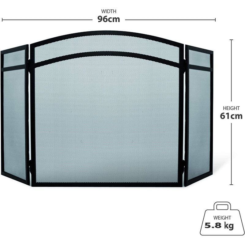 Waterton 96cm x 2.54cm Steel Spark Screen