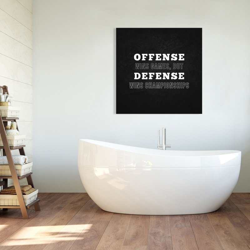 Offense Wins Games - Man Cave Black & White Canvas Decor