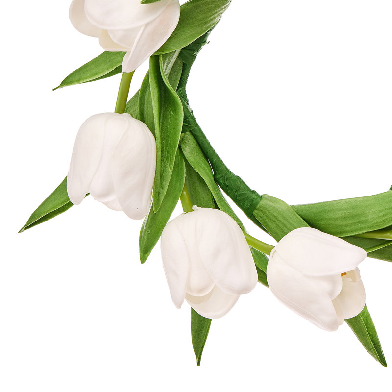 Anneau de bougie 11 "Pu Tulip, Blanc