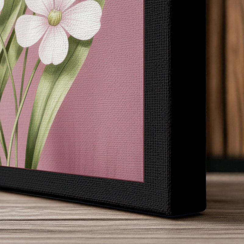 Primrose Bouquet Botanical - Wrapped Canvas, 18x12 - 45.7 x 30.5 cm, Black Border