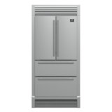 Forno Moena 36" French Door 19.2 cu. ft Stainless Steel Refrigerator, with Decorative Grill - 40"es Wide