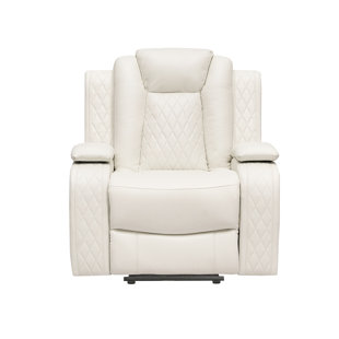 38.6" Wide Transitional Leather Manual Recliner