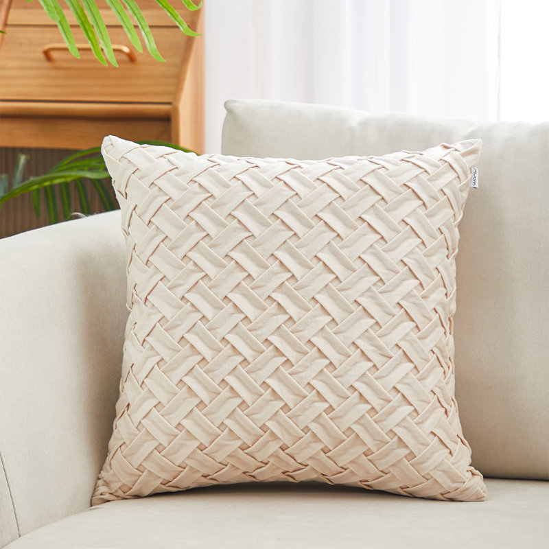 Housse et insert de coussin en velours Velvet Weave, Rosé / rose abricot