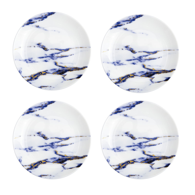 Assiettes à apéritif en porcelaine azur, ensemble de 4