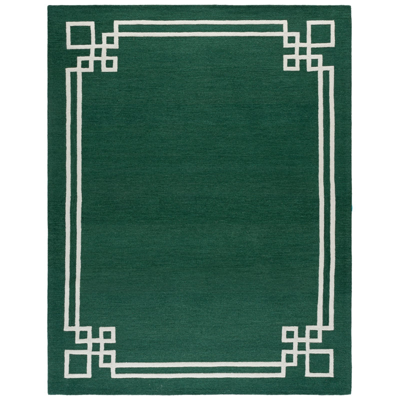 Martha Stewart Hand Tufted Wool; Cotton Geometric Indoor / Outdoor Rug, Rectangle 8' x 10'
