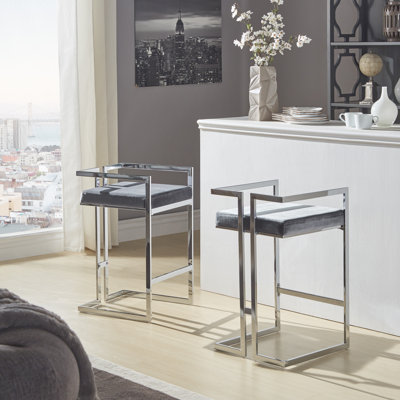 Aileene Upholstered Counter Stool with Metal Frame