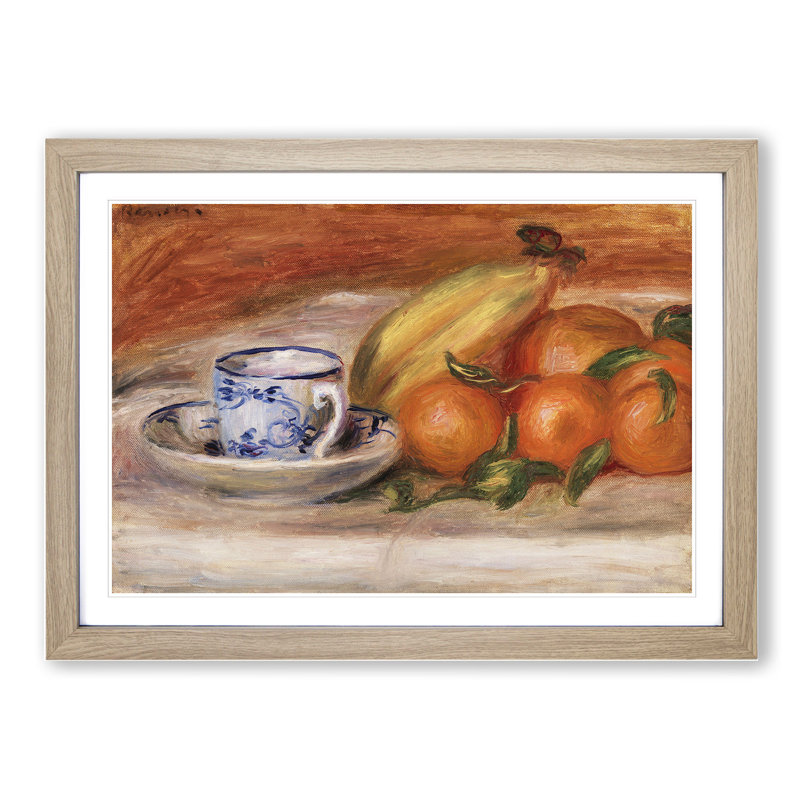 Still Life with Fruits Vol.2 by Pierre-Auguste Renoir - Picture Frame Painting, Oak, 48cm H x 65cm W x 2cm D