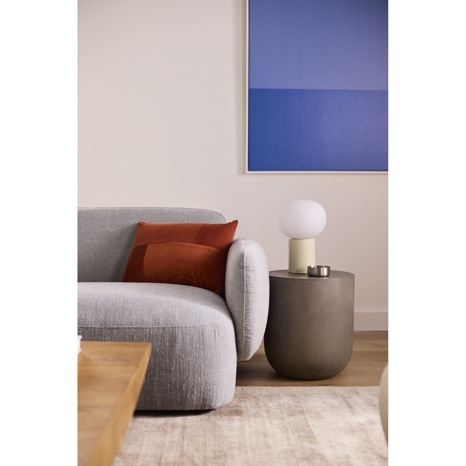Elise End Table, White/Neutral