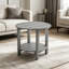 Ensemble de 2 tables d'appoint Adirondack en poly Lumber, gris, résistant aux intempéries-128919514-128919515-128919518