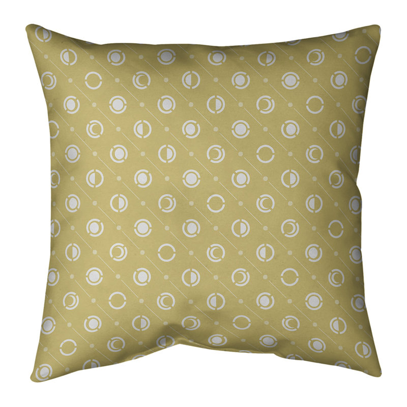 Motif de phases de lune classiques Coussin décoratif, H 14 po x l 14 po, Bourre en polyester, Jaune clair