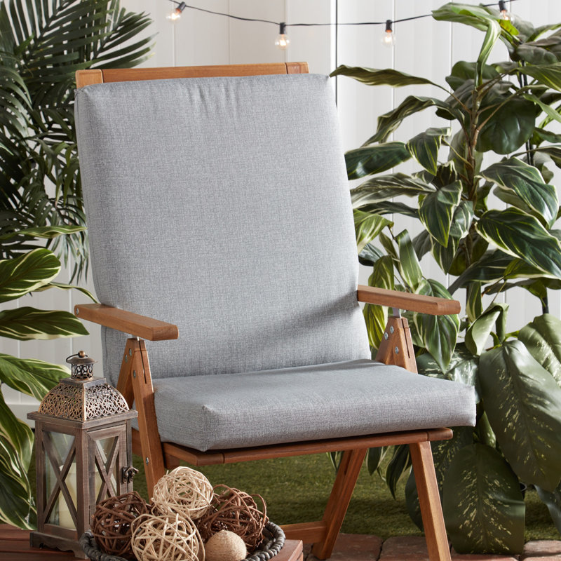 High Back Dining Chair Pad, Heather Gray
