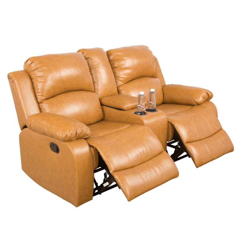 Canapé inclinable 69 po en cuir Vegan, Similicuir gingembre