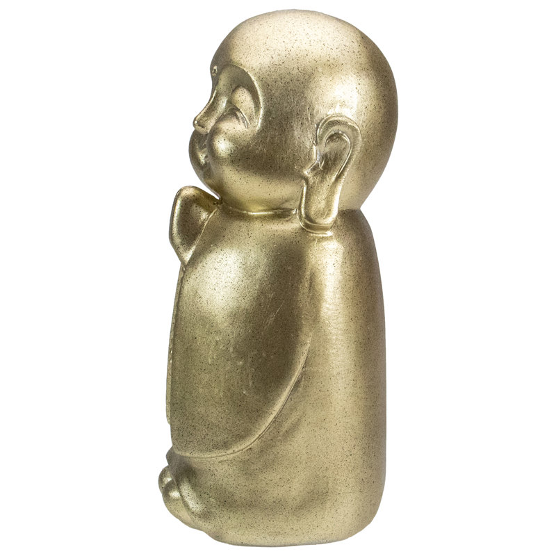 Statue de jardin 11,5 "moine bouddhiste doré