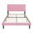 Upholstered Modern Style Platform Bed Queen Size Button Tufted Headboard No Box Spring Needed Linen Soft Pink