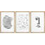 «Abtract faces, dessin au trait, formes géométriques, art moderne moderne Mid-Century bohème coloré», 3 pièces-98695769-98695770