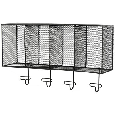 Maniscalco Metal Accent Shelf with Hooks