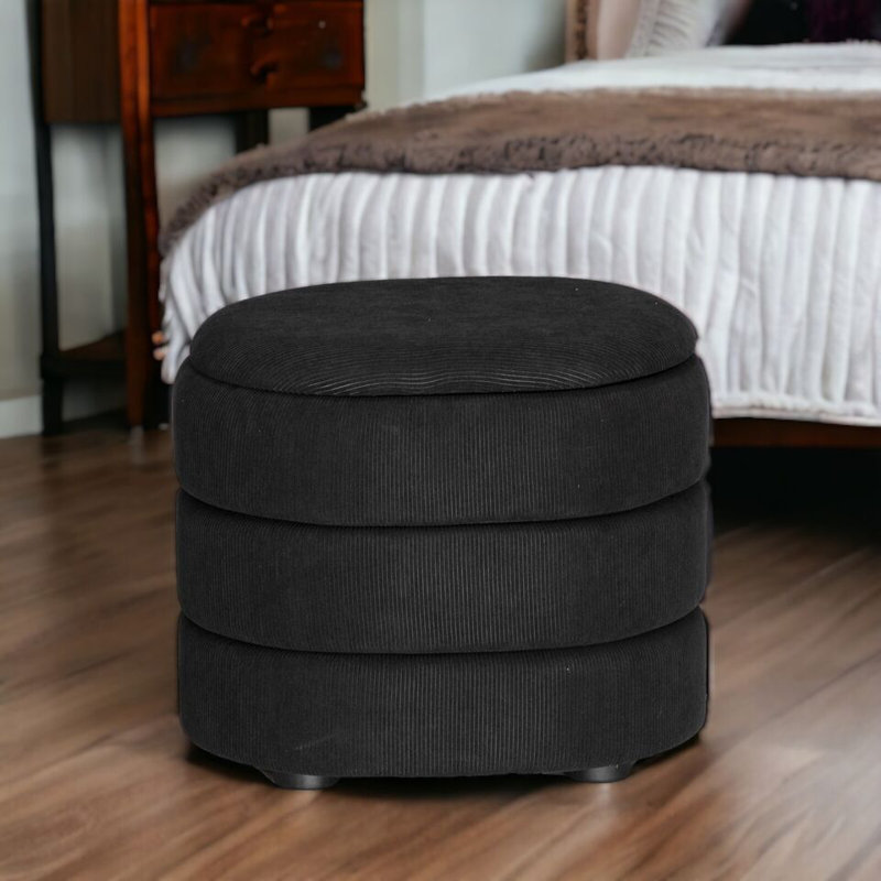 Adetunji 43.5cm Wide Ottoman, Black
