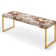 Upholstered Gold Bench