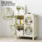Modern Retro Sideboard Buffet Storage Cabinet With Tempered Glass Doors, Freestanding Kitchen Console Table, 2-Door Decorative Cabinet, Cream Color