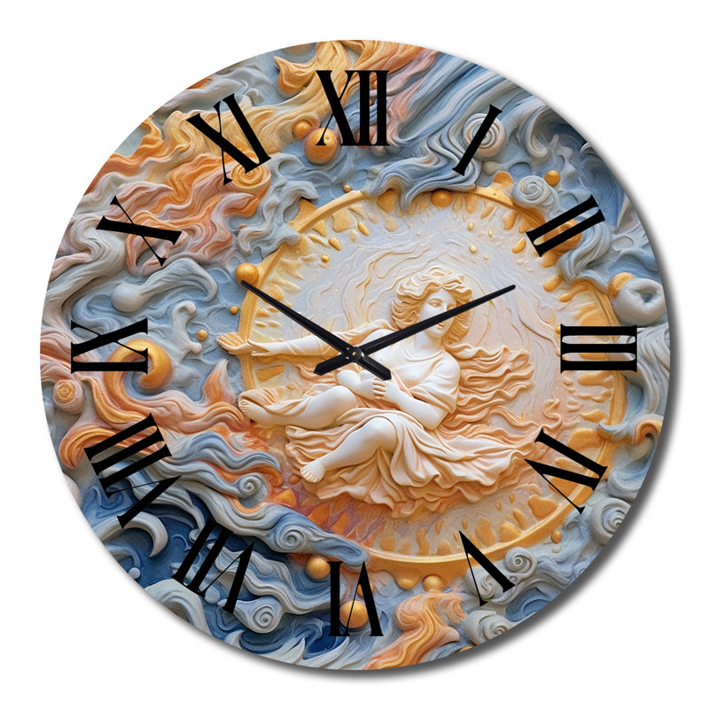 Horloge murale crème en métal, Très grand
