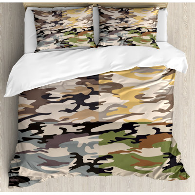 Ensemble de housse de couette à motif camouflage Camo