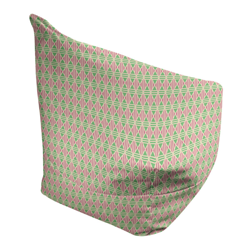 Petite chaise à sacs à billes & Leffel, H 120 po x L 31 po x P 60 po, Rembourrage poly, Rose / vert