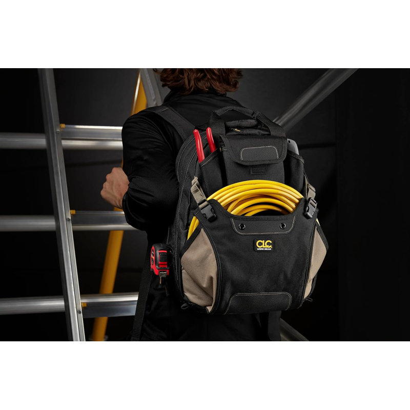  44 Pocket Tool Backpack, Padded Back Support, Black