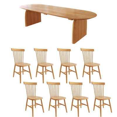 Wabi-sabi Simple Solid Wood Dining Table Sets.